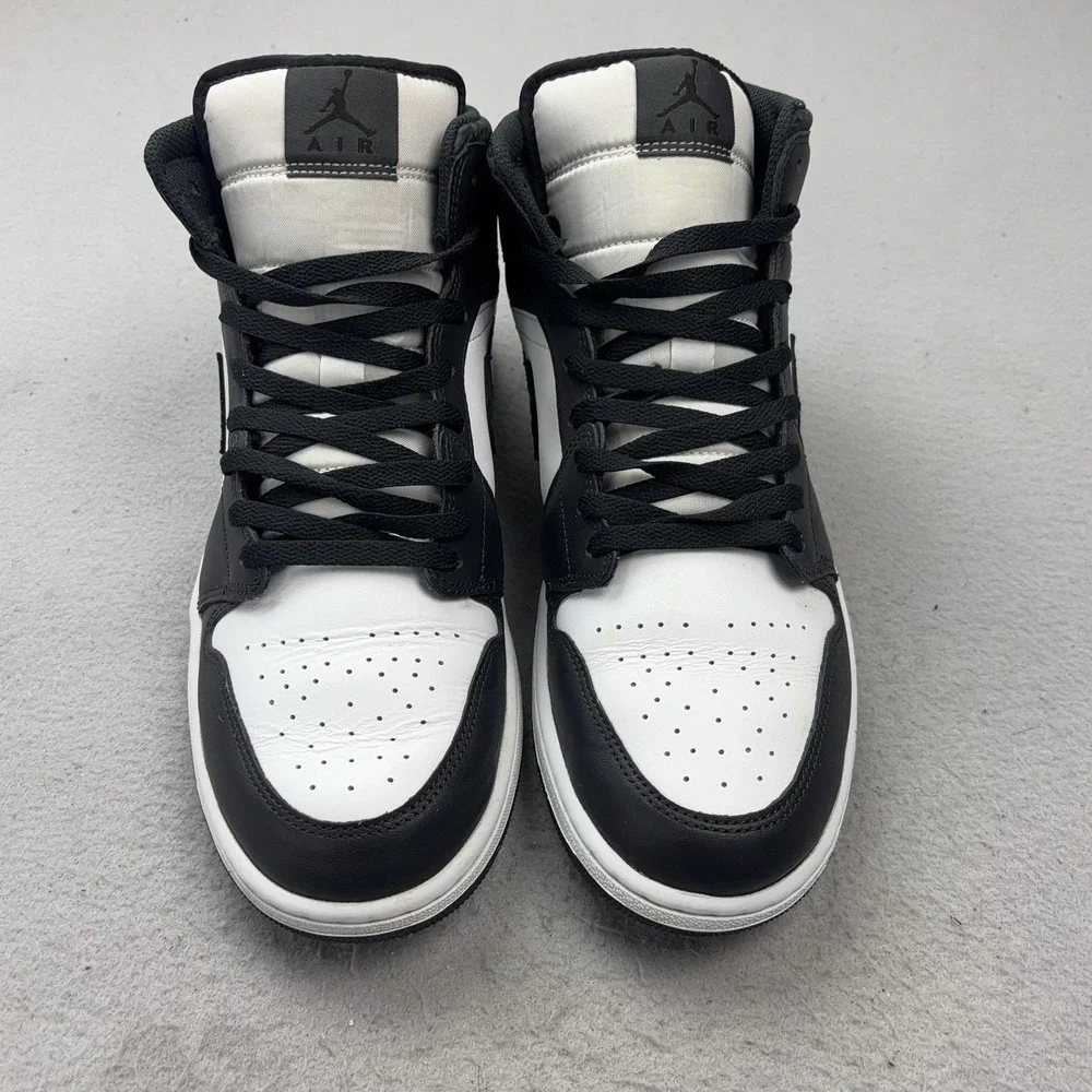 Jordan 1 Mid Shoes Mens Size 12 Black Panda Elephant Print Sneakers FB9911-001